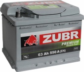 Аккумулятор Zubr Premium (63А/ч), 550А