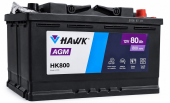 АККУМУЛЯТОР HAWK AGM (80 A/H) 800 A R+