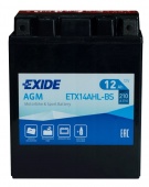 АККУМУЛЯТОР EXIDE ETX14AHL-BS (12 A/H) 210 A R+