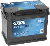 Аккумулятор EXIDE Start-Stop AGM EK600 (60А/ч) 680A