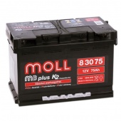 Аккумулятор MOLL M3+ 12V 75 Ah R (75 А/ч, 680 А)