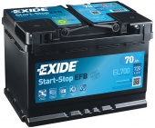 Аккумулятор EXIDE Start-Stop EFB EL700 (70А/ч) 720A
