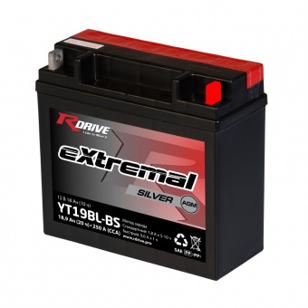 АККУМУЛЯТОР RDrive eXtremal Silver YT19BL-BS 18,9Ah 250A