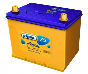 АККУМУЛЯТОР AKOM 6CT-75 ASIA (75 A/H) 630 A R+